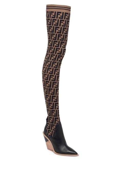 fendi thigh high sock boots|fendi boot size guide.